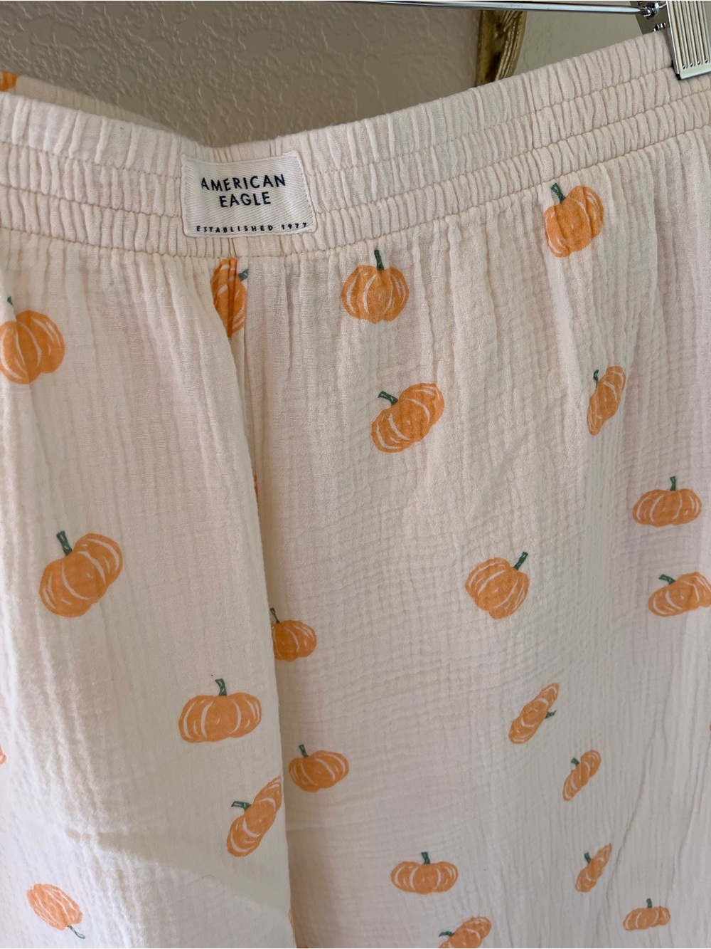 American Eagle Pumpkin Cotton Gauze Pajama Set 100% Cotton Size XL - Picture 10 of 13